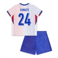 Frankrike Ibrahima Konate #24 Bortedraktsett Barn EM 2024 Kortermet (+ Korte bukser)